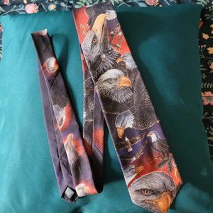 D'em Crazy American Bald Eagle Patriotic Tie
